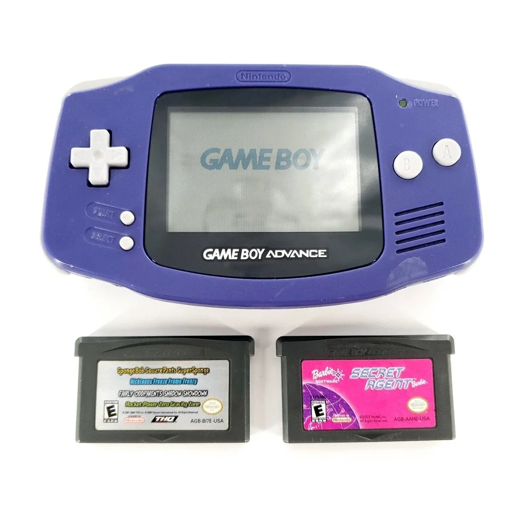 Nintendo Game Boy Advance Handheld System Indigo Purple w/ 2 Games Tested